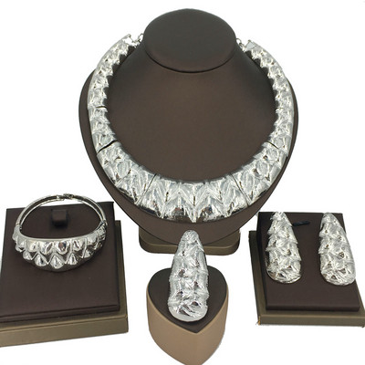 Dubajaus auksiniai papuošalų rinkiniai moterims dideli karoliai, padengti 24 auksu originalus nemokamas pristatymas vestuvių šventėms FHK13548