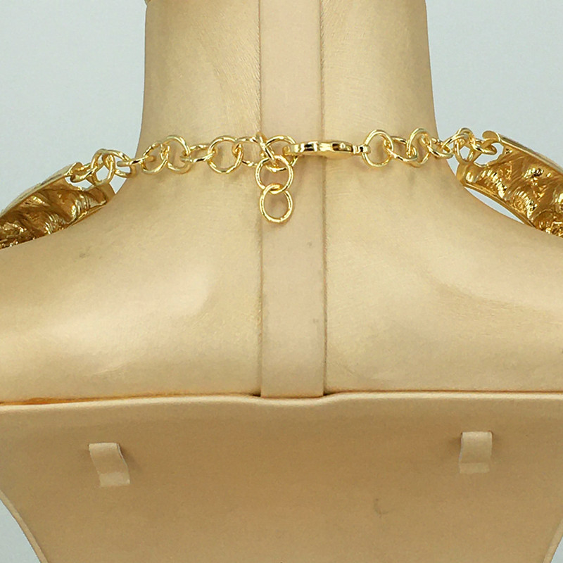 Dubajaus auksiniai papuošalų rinkiniai moterims dideli karoliai, padengti 24 auksu originalus nemokamas pristatymas vestuvių šventėms FHK13548