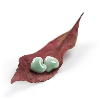 Изящни керамични многоцветни антиалергични модни обеци с метални игли във формата на сърце на любов #LY117