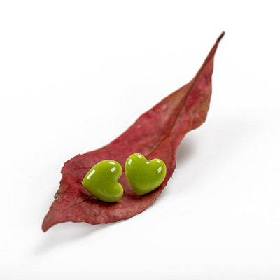 Csodálatos kerámia Nagy szerelem szív alakú fülbevaló többszínű antiallergén fém tűs divatos fülbevaló #LY117