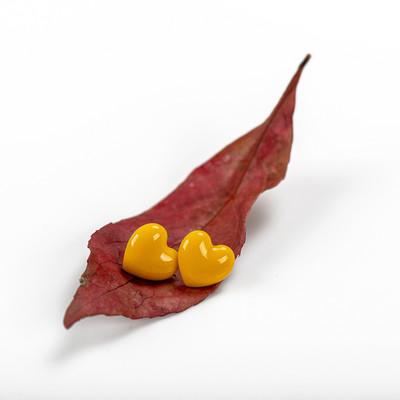 Csodálatos kerámia Nagy szerelem szív alakú fülbevaló többszínű antiallergén fém tűs divatos fülbevaló #LY117