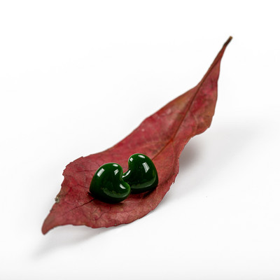 Csodálatos kerámia Nagy szerelem szív alakú fülbevaló többszínű antiallergén fém tűs divatos fülbevaló #LY117