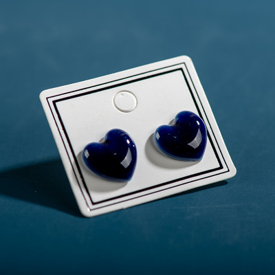 Csodálatos kerámia Nagy szerelem szív alakú fülbevaló többszínű antiallergén fém tűs divatos fülbevaló #LY117