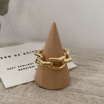Χρυσά δαχτυλίδια Foxanry INS Fashion France Επιχρυσωμένα Δημιουργικά γεωμετρικά κομψά κοσμήματα για πάρτι Δώρα για γυναίκες