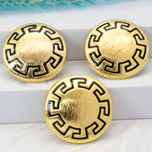 Papuošalų rinkiniai moterims karoliai ir auskarai Dubajaus afrikietiškas 24K paauksuotas vario apskritimo apvalaus rašto vestuvinių papuošalų rinkinys