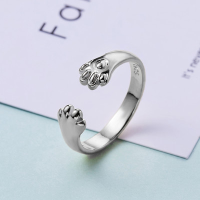 Puikūs rožiniai triušio ausis gyvūnams reguliuojami žiedai zuikio papuošalai atidarymo žiedai mergaičių meilužių porai moteriai, moteriai Valentino dienos dovana