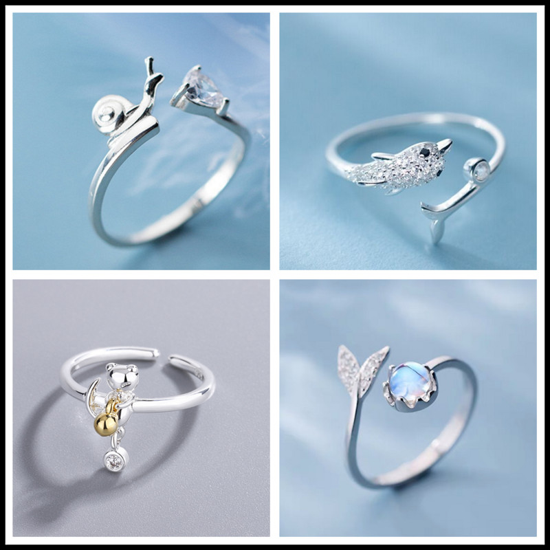 Puikūs rožiniai triušio ausis gyvūnams reguliuojami žiedai zuikio papuošalai atidarymo žiedai mergaičių meilužių porai moteriai, moteriai Valentino dienos dovana