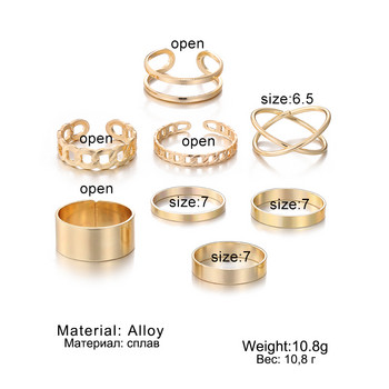 KISSWIFE Χρυσό Χρώμα Ασημί Χρώμα Σταυρός Δαχτυλίδια Γυναικεία Απλό Δαχτυλίδι με Φαρδιά Αλυσίδα 2022 Μπιζού Γυναικεία κοσμήματα