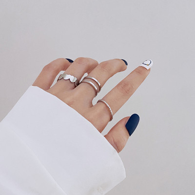 KISSWIFE aukso spalvos sidabro spalvos kryžminių žiedų rinkinys moterims Paprasti plačios grandinės pirštų uodegos žiedai 2022 m. Bijoux papuošalai, dovanos moterims