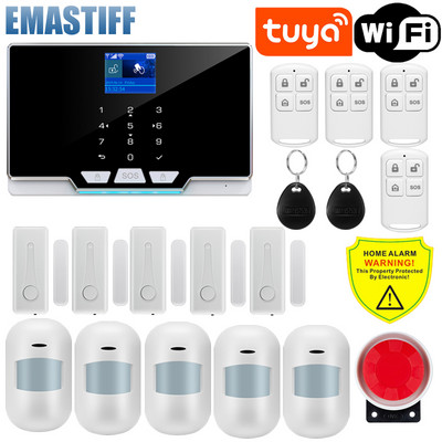Tuya Smart WIFI GSM sigurnosni alarmni sustav radi s Alexa Home Protuprovalni detektor pokreta Senzor dima za vrata i prozore IP kamera