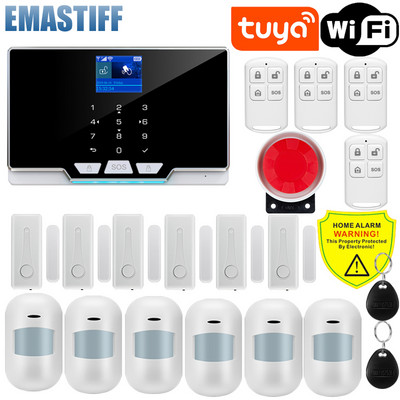 Tuya Smart WIFI GSM sigurnosni alarmni sustav radi s Alexa Home Protuprovalni detektor pokreta Senzor dima za vrata i prozore IP kamera