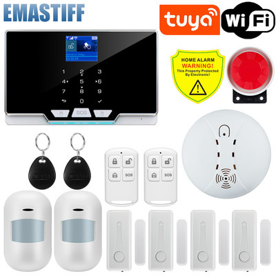 Tuya Smart WIFI GSM sigurnosni alarmni sustav radi s Alexa Home Protuprovalni detektor pokreta Senzor dima za vrata i prozore IP kamera