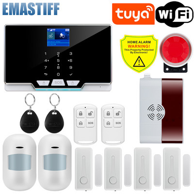 Tuya Smart WIFI GSM sigurnosni alarmni sustav radi s Alexa Home Protuprovalni detektor pokreta Senzor dima za vrata i prozore IP kamera