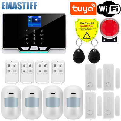 Tuya Smart WIFI GSM sigurnosni alarmni sustav radi s Alexa Home Protuprovalni detektor pokreta Senzor dima za vrata i prozore IP kamera