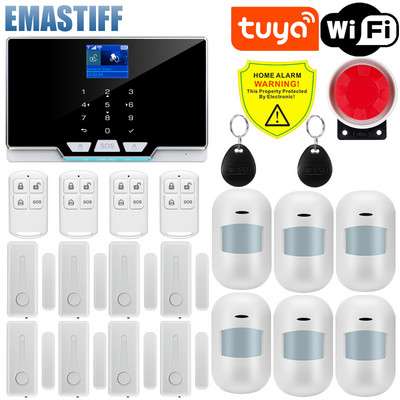 Tuya Smart WIFI GSM sigurnosni alarmni sustav radi s Alexa Home Protuprovalni detektor pokreta Senzor dima za vrata i prozore IP kamera