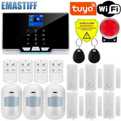 Tuya Smart WIFI GSM sigurnosni alarmni sustav radi s Alexa Home Protuprovalni detektor pokreta Senzor dima za vrata i prozore IP kamera
