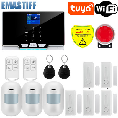 Tuya Smart WIFI GSM sigurnosni alarmni sustav radi s Alexa Home Protuprovalni detektor pokreta Senzor dima za vrata i prozore IP kamera