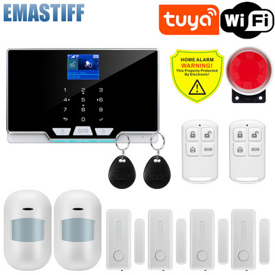 Tuya Smart WIFI GSM sigurnosni alarmni sustav radi s Alexa Home Protuprovalni detektor pokreta Senzor dima za vrata i prozore IP kamera