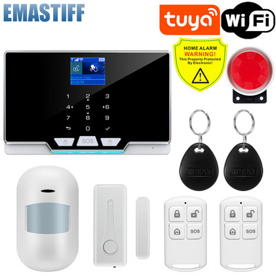 Tuya Smart WIFI GSM sigurnosni alarmni sustav radi s Alexa Home Protuprovalni detektor pokreta Senzor dima za vrata i prozore IP kamera