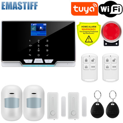 Tuya Smart WIFI GSM sigurnosni alarmni sustav radi s Alexa Home Protuprovalni detektor pokreta Senzor dima za vrata i prozore IP kamera