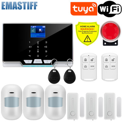 Tuya Smart WIFI GSM sigurnosni alarmni sustav radi s Alexa Home Protuprovalni detektor pokreta Senzor dima za vrata i prozore IP kamera