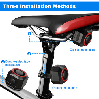 Аларма за кражба на велосипед Задна светлина Водоустойчива интелигентна автоматична задна лампа със сензор за спирачки Дистанционно управление USB зареждане Задна светлина на велосипед