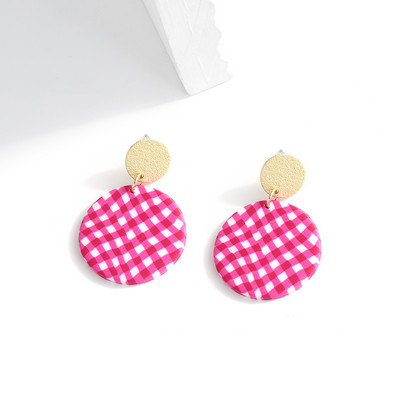 AENSOA unikalūs spalvingi abstrakčių raštų polimero molio auskarai moterims rankų darbo apvalūs pakabukai nuleidžiami auskarai papuošalų didmeninė prekyba