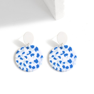 AENSOA unikalūs spalvingi abstrakčių raštų polimero molio auskarai moterims rankų darbo apvalūs pakabukai nuleidžiami auskarai papuošalų didmeninė prekyba