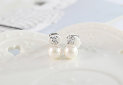 Mados perlų segtukas ant auskarų kubinių cirkonio oksidų be skylučių auskarai moterims prabangūs papuošalai