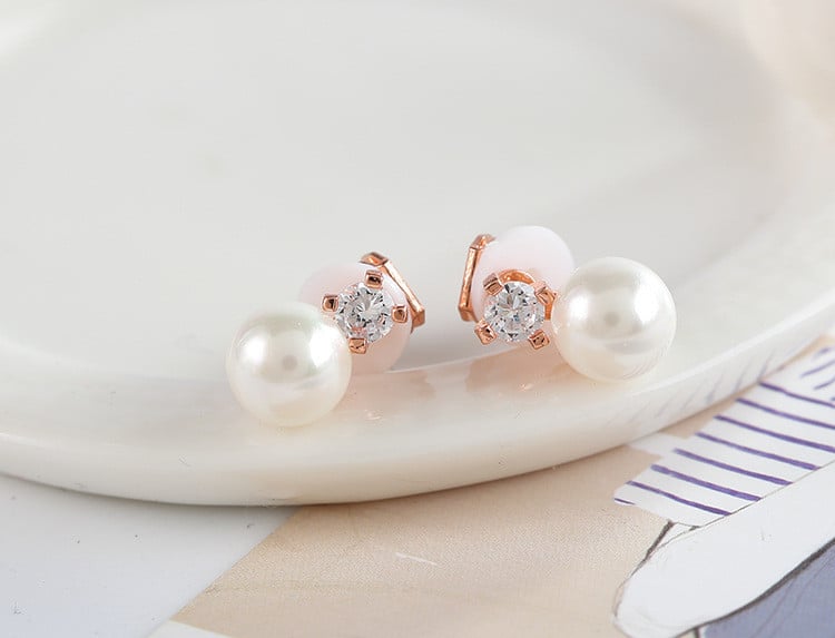 Mados perlų segtukas ant auskarų kubinių cirkonio oksidų be skylučių auskarai moterims prabangūs papuošalai