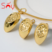 Napfényes ékszer készletek divatos klasszikus 18 karátos aranyozott forró kiárusítás női fülbevaló függő nyaklánc romantikus esküvői parti