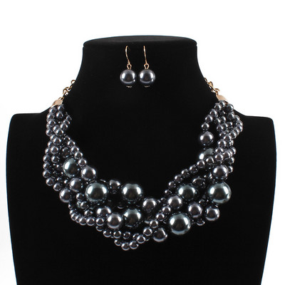 Kelių sluoksnių purpuriniai karoliukai įvyniojami karoliai ir pakabukai mados grandinėlės afrikietiškos apykaklės Nigerijos vestuvių indiškų papuošalų rinkiniai