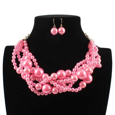 Kelių sluoksnių purpuriniai karoliukai įvyniojami karoliai ir pakabukai mados grandinėlės afrikietiškos apykaklės Nigerijos vestuvių indiškų papuošalų rinkiniai