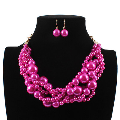 Kelių sluoksnių purpuriniai karoliukai įvyniojami karoliai ir pakabukai mados grandinėlės afrikietiškos apykaklės Nigerijos vestuvių indiškų papuošalų rinkiniai