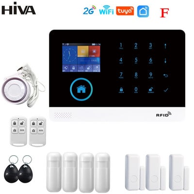 „HIA Tuya“ signalizacijos sistemos apsauga namams „Smart life“ programa „GSM Wifi“ apsaugos signalizacija su durimis ir PIR jutikliu veikia su „Alexa“