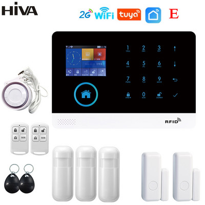 „HIA Tuya“ signalizacijos sistemos apsauga namams „Smart life“ programa „GSM Wifi“ apsaugos signalizacija su durimis ir PIR jutikliu veikia su „Alexa“