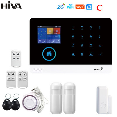 „HIA Tuya“ signalizacijos sistemos apsauga namams „Smart life“ programa „GSM Wifi“ apsaugos signalizacija su durimis ir PIR jutikliu veikia su „Alexa“