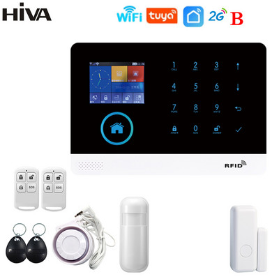 „HIA Tuya“ signalizacijos sistemos apsauga namams „Smart life“ programa „GSM Wifi“ apsaugos signalizacija su durimis ir PIR jutikliu veikia su „Alexa“