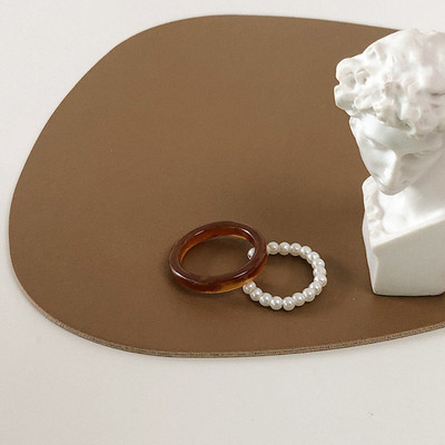 Naujas Leopard Vintage spalvingi dervos perlų žiedai saldaus temperamento akrilo žiedų rinkinys mergaitėms