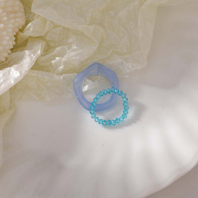 Naujas Leopard Vintage spalvingi dervos perlų žiedai saldaus temperamento akrilo žiedų rinkinys mergaitėms