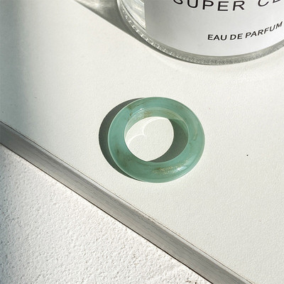 Novo modno šareno prozirno prstenje Nepravilan mramorni uzorak Geometrijska smola Akrilno prstenje Set za žene Nakit Darovi za putovanja