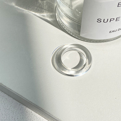 Novo modno šareno prozirno prstenje Nepravilan mramorni uzorak Geometrijska smola Akrilno prstenje Set za žene Nakit Darovi za putovanja