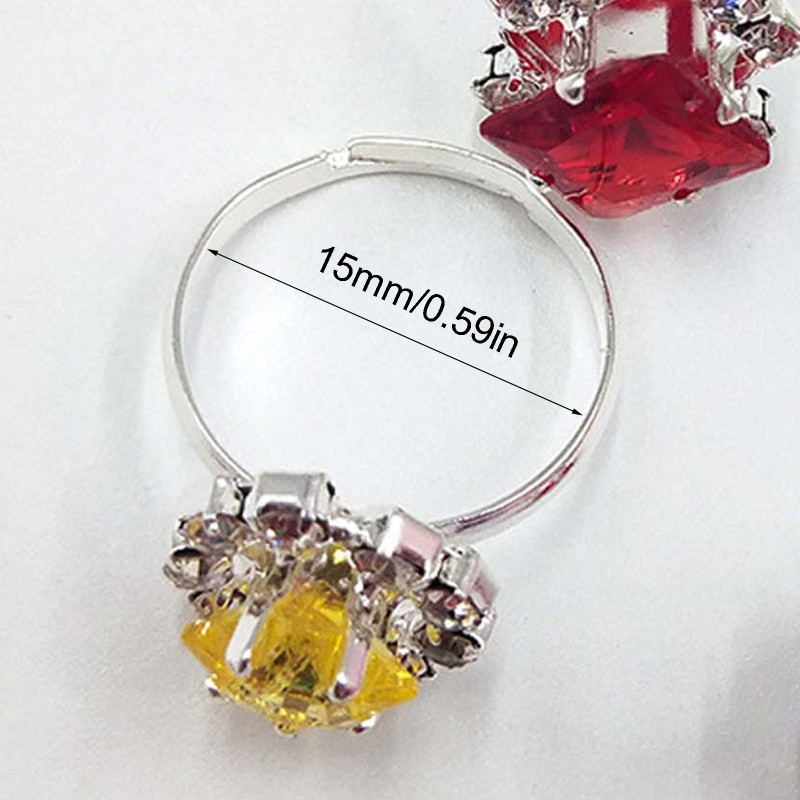 12/36 vnt. / dėžutė reguliuojamo lydinio žiedai kūdikiams su širdies formos vitrina