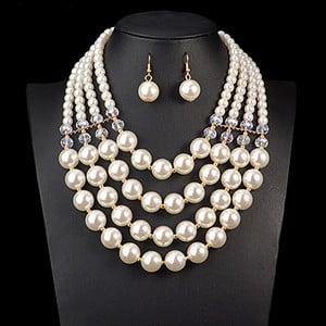 UDDEIN Nigerijos vestuvių Indijos papuošalų rinkiniai Daugiasluoksniai perlų papuošalai Vestuvinių karolių ir pakabukų Afrikos karoliukų papuošalų rinkiniai