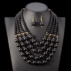 UDDEIN Nigerijos vestuvių Indijos papuošalų rinkiniai Daugiasluoksniai perlų papuošalai Vestuvinių karolių ir pakabukų Afrikos karoliukų papuošalų rinkiniai