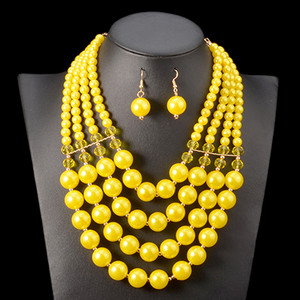 UDDEIN Nigerijos vestuvių Indijos papuošalų rinkiniai Daugiasluoksniai perlų papuošalai Vestuvinių karolių ir pakabukų Afrikos karoliukų papuošalų rinkiniai