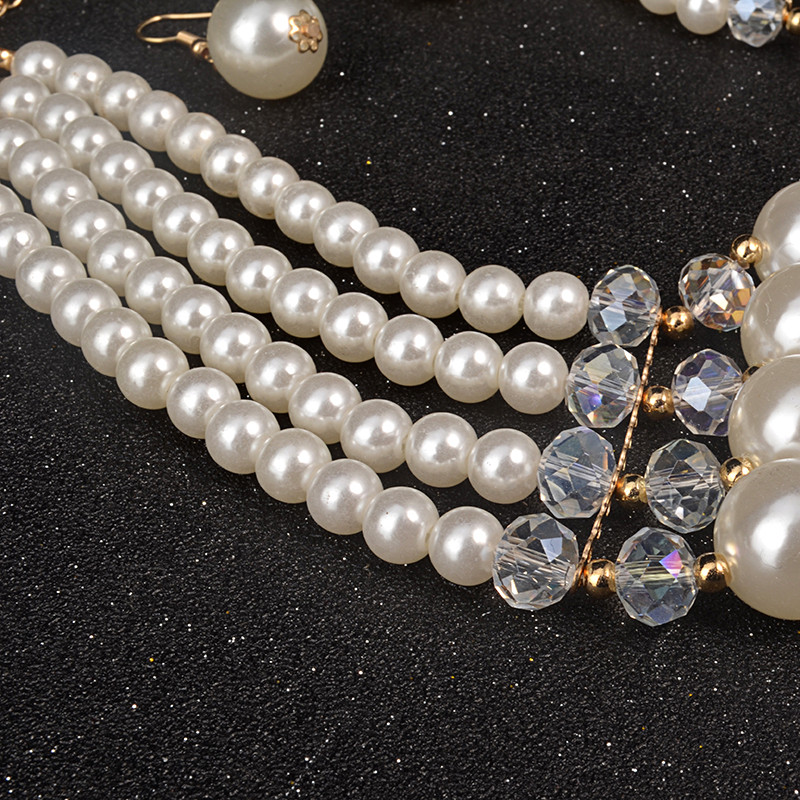 UDDEIN Nigerijos vestuvių Indijos papuošalų rinkiniai Daugiasluoksniai perlų papuošalai Vestuvinių karolių ir pakabukų Afrikos karoliukų papuošalų rinkiniai