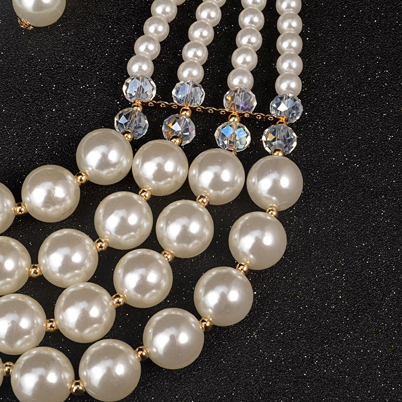 UDDEIN Nigerijos vestuvių Indijos papuošalų rinkiniai Daugiasluoksniai perlų papuošalai Vestuvinių karolių ir pakabukų Afrikos karoliukų papuošalų rinkiniai