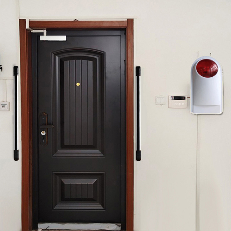 Spindulio IR jutiklis Atskiras belaidis namų apsaugos signalizacijos sistemos komplektas Blykstės sirenos signalas su judesio detektoriumi „pasidaryk pats“ 120db įsilaužimo signalizacija