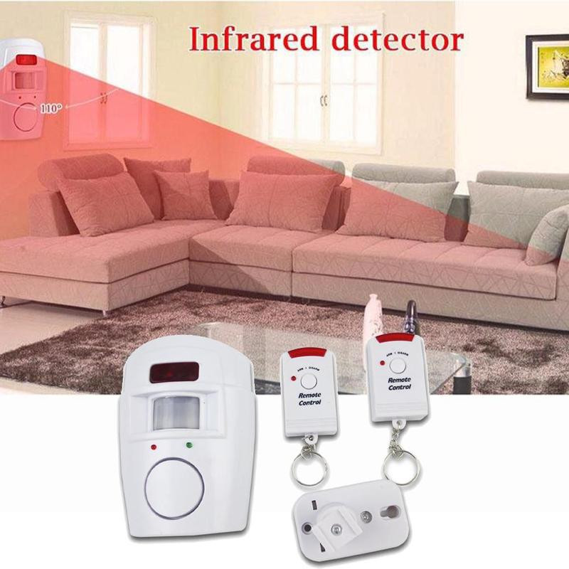 Namų apsauga PIR MP Alert Infraraudonųjų spindulių jutiklis Apsaugos nuo vagystės judesio aliarmo monitorius Belaidė signalizacijos sistema + 2 nuotolinio valdymo pultas